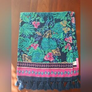 Lilly Pulitzer Resort Scarf "Life of the Party" Low Tide Navy NWOT
